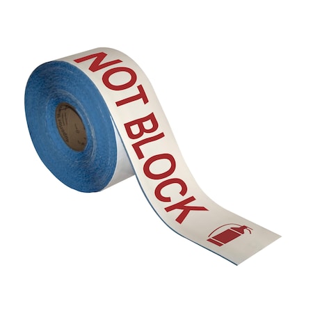 Superior Mark Floor Marking Message Tape, 4inx100Ft, FIRE EXTINGUISHER DO NOT BLOCK IN-40-731I